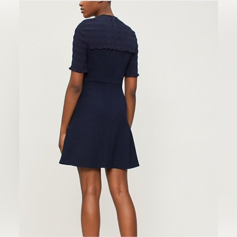 Sandro Fit and Flare Crepe Navy Dress Size 2 - Picture 10 of 15